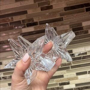 Crystal Clear Star Candle Holders